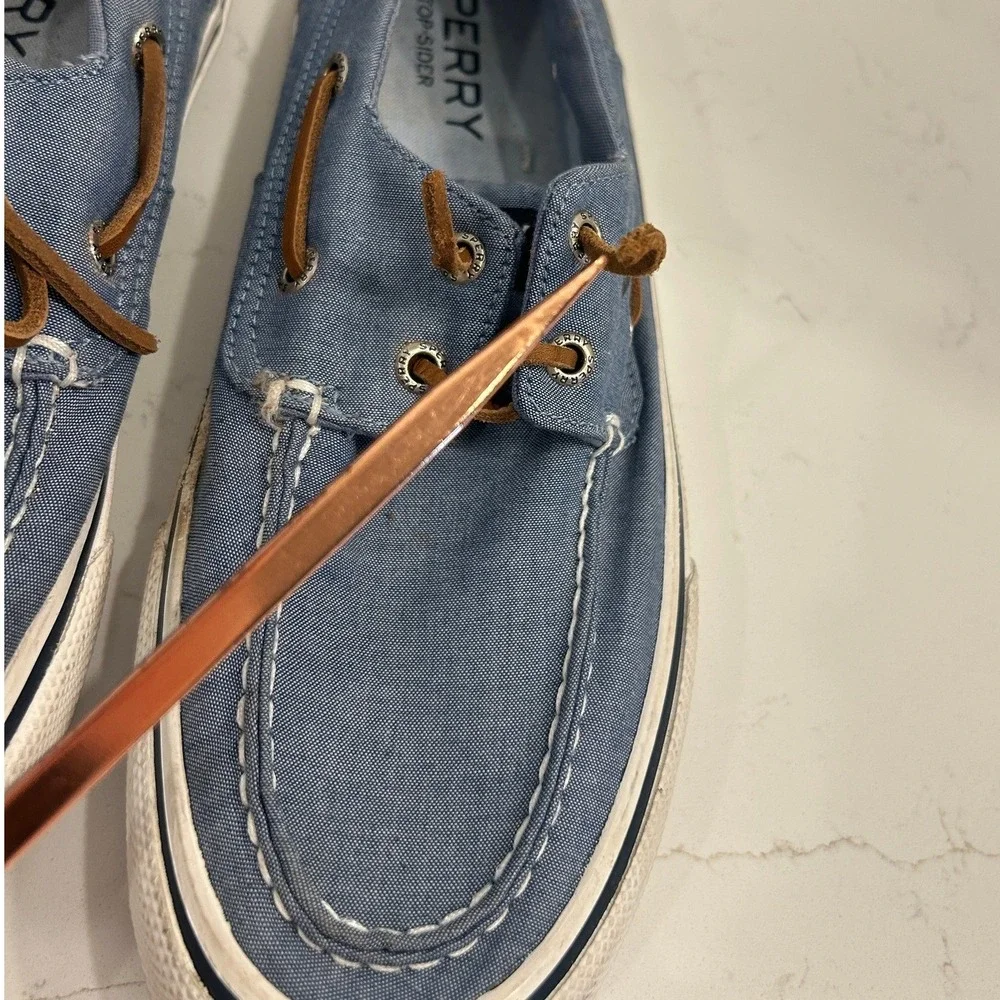 Sperry Top-Sider Bahama II Boat Shoes Sneakers Mens 9 Chambray Blue Canvas